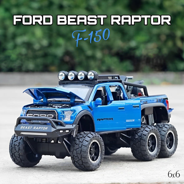 Diecast Model Ford Raptor F150 6x6 1/24 Without Bike