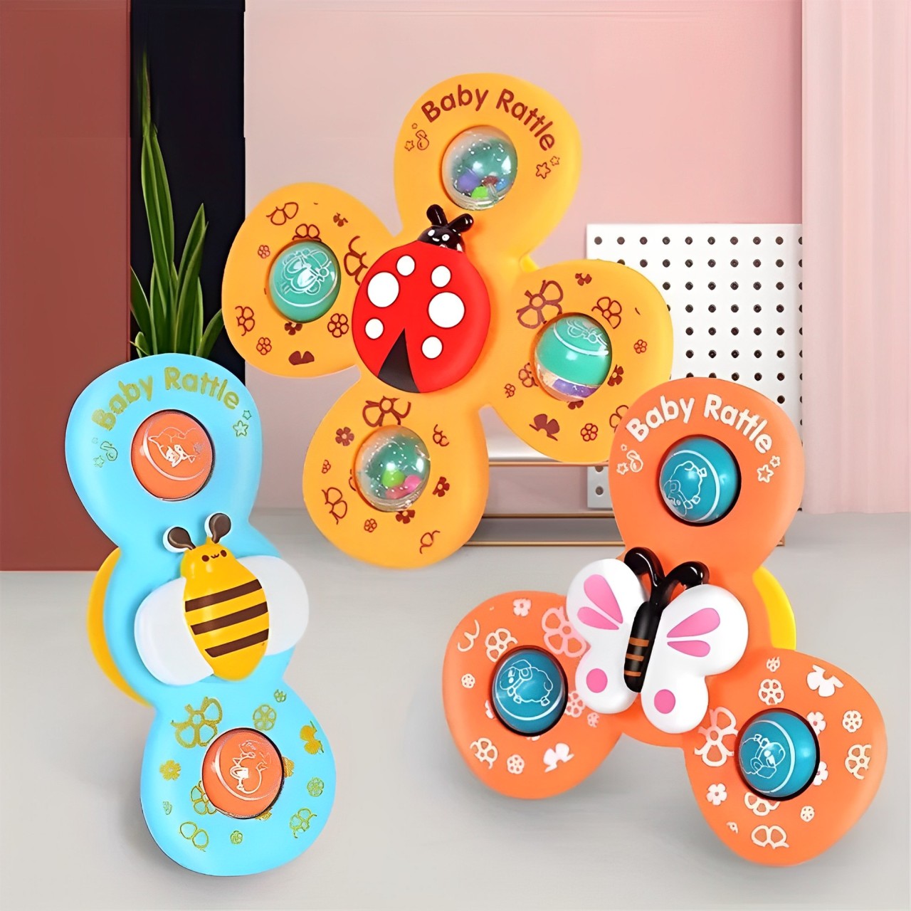 3 Pcs Baby Rattle Spinning Sensory Toy – Babyfy