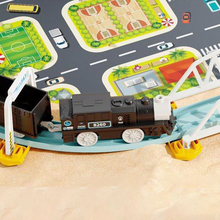 Rail Train + Car Adventure Track Set - Educational DIY City Adventure Set with Light Music