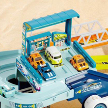 Rail Train + Car Adventure Track Set - Educational DIY City Adventure Set with Light Music