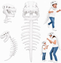 Dinosaur Skeleton Costume for Kids, Cozy Plush 3D Dino Toy Skull & Spine, Dinosaur Outfit for Halloween Cosplay Props