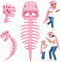 Dinosaur Skeleton Costume for Kids, Cozy Plush 3D Dino Toy Skull & Spine, Dinosaur Outfit for Halloween Cosplay Props