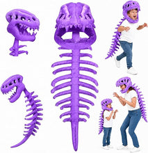 Dinosaur Skeleton Costume for Kids, Cozy Plush 3D Dino Toy Skull & Spine, Dinosaur Outfit for Halloween Cosplay Props