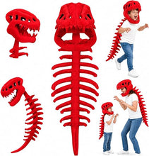Dinosaur Skeleton Costume for Kids, Cozy Plush 3D Dino Toy Skull & Spine, Dinosaur Outfit for Halloween Cosplay Props