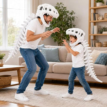 Dinosaur Skeleton Costume for Kids, Cozy Plush 3D Dino Toy Skull & Spine, Dinosaur Outfit for Halloween Cosplay Props