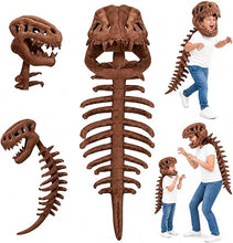 Dinosaur Skeleton Costume for Kids, Cozy Plush 3D Dino Toy Skull & Spine, Dinosaur Outfit for Halloween Cosplay Props