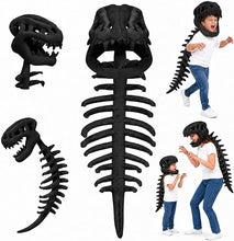Dinosaur Skeleton Costume for Kids, Cozy Plush 3D Dino Toy Skull & Spine, Dinosaur Outfit for Halloween Cosplay Props