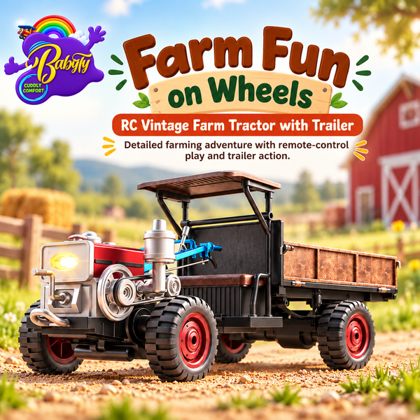 JJRC Vintage Proportional RC Tractor Model with Trailer